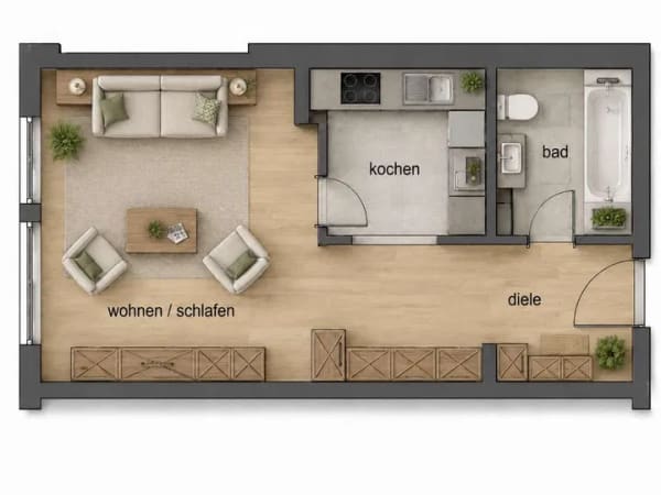 Immobilie in Türkheim - 1-Raum-Wohnung als Kapitalanlage - Bild 1