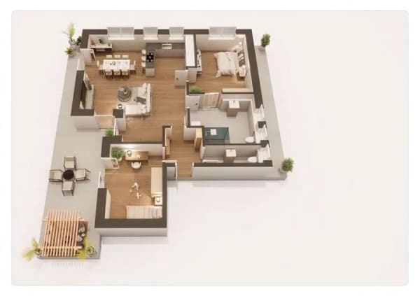 Immobilie in Widdern - Moderne 3-Zimmer Penthouse Wohnung mit großzügiger Dachterrasse - Bild 1