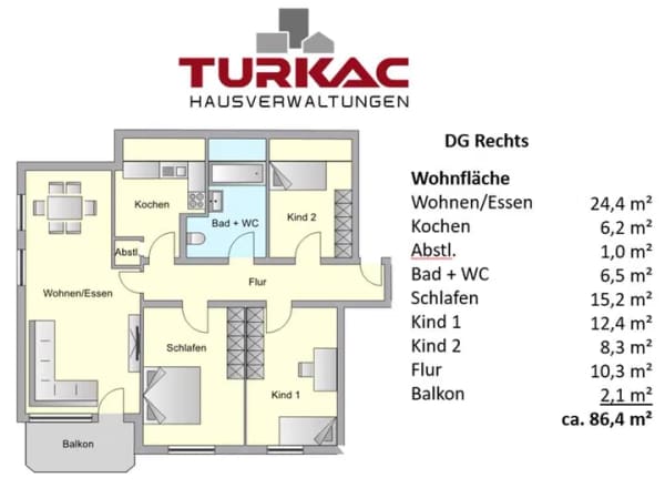 Immobilie in Dautphetal - Hell, geräumig & top geschnitten: 4-ZKB-Dachgeschosswohnung mit Balkon in Dautphetal-Mornshausen - Bild 0