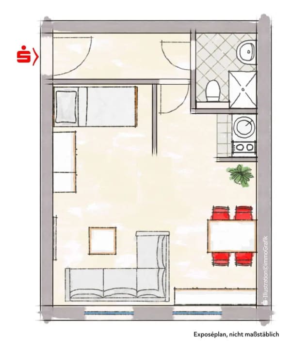 Immobilie in Marburg - Kompakt, gepflegt und bestens gelegen - 1-Zi.-Appartement am Marburger Ortenberg - Bild 3