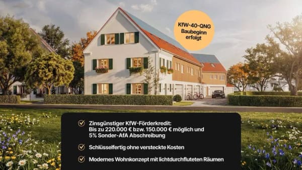 Immobilie in Hiltenfingen - Baubeginn erfolgt ! Reihenhaus Haus 6 KfW-40-QNG- Standard - Bild 1