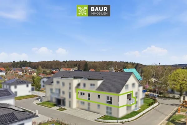 Immobilie in Schemmerhofen - 360° I Modern, hell & barrierefrei: Neubauwohnung nahe Biberach mit Loggia, EBK & 2 TG-Stellplätzen - Bild 1
