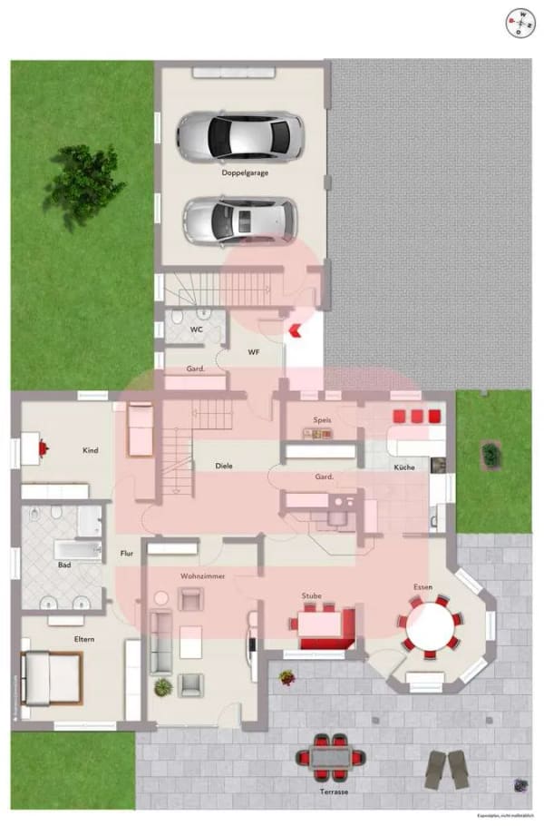 Immobilie in Jengen - Zweifamilienhaus mit außergewöhnlicher Wohnarchitektur und integrierter Gewerbeeinheit - Bild 1