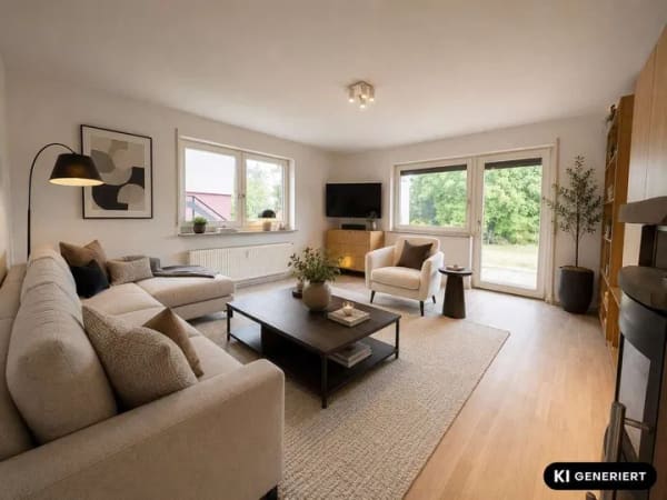 Immobilie in Helmstadt-Bargen - Charmante 2-Zimmer-Wohnung mit eigenem Garten, Terrasse und Garage in Helmstadt - Bild 0