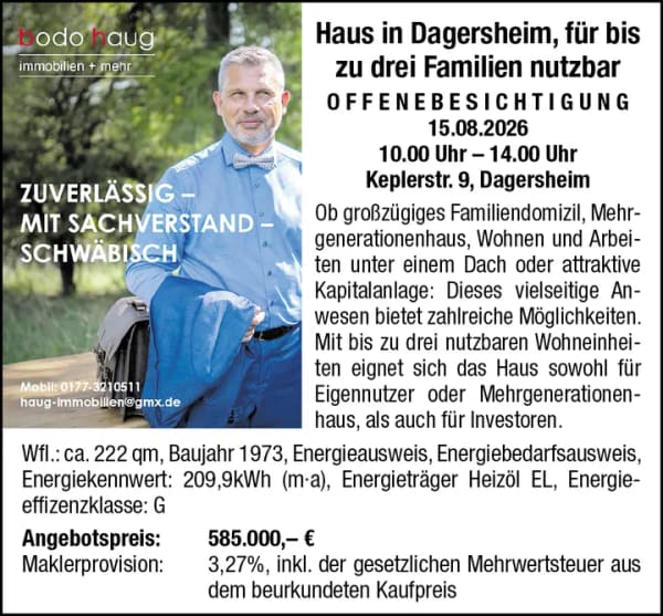 Immobilie in Böblingen - Haus in Dagersheim - Bild 0