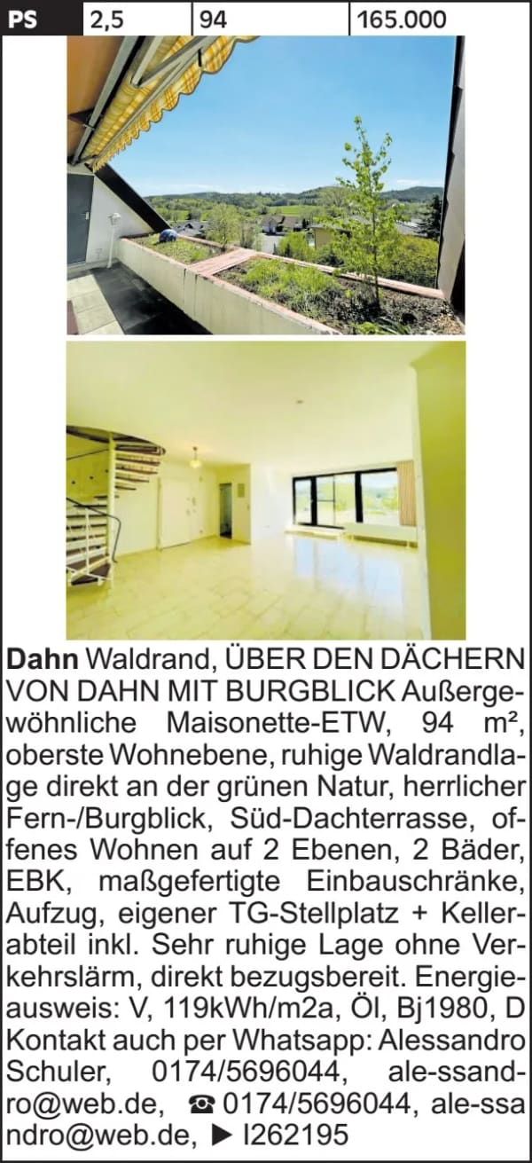 Immobilie in Dahn - ÜBER DEN DÄCHERN VON DAHN MIT BURGBLICK - Bild 1
