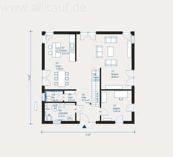 Immobilie in Buxheim - City Villa 1 - Eleganz trifft Familienfreundlichkeit in modernem Design - Bild 2