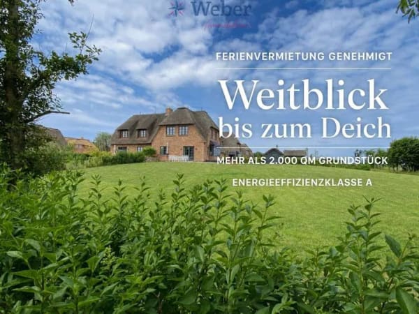 Immobilie in Oldsum - Ferienhaus unter Reet – mit weitem Blick über die Oldsumer Marsch - Bild 0