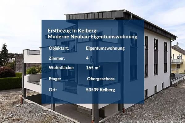 Immobilie in Kelberg - Erstbezug: Moderne Neubau-Eigentumswohnung in erhöhter Ortsrandlage mit Aussicht über Kelberg - Bild 1