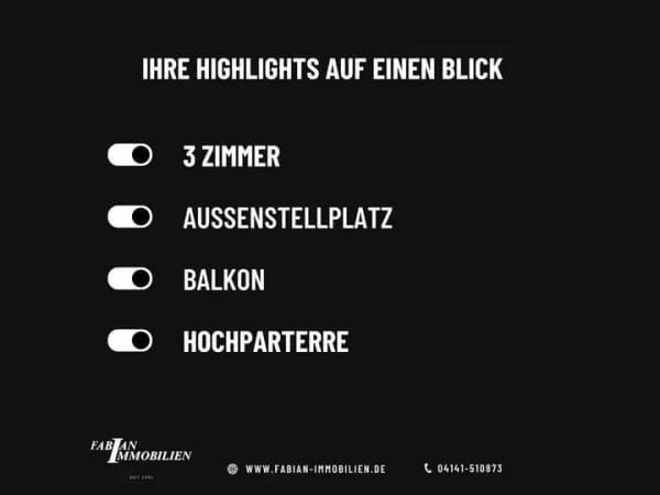 Immobilie in Dollern - Gepflegte 3-Zimmer-Hochparterrewohnung in Dollern – sofort verfügbar, mit Balkon & Stellplatz - Bild 2