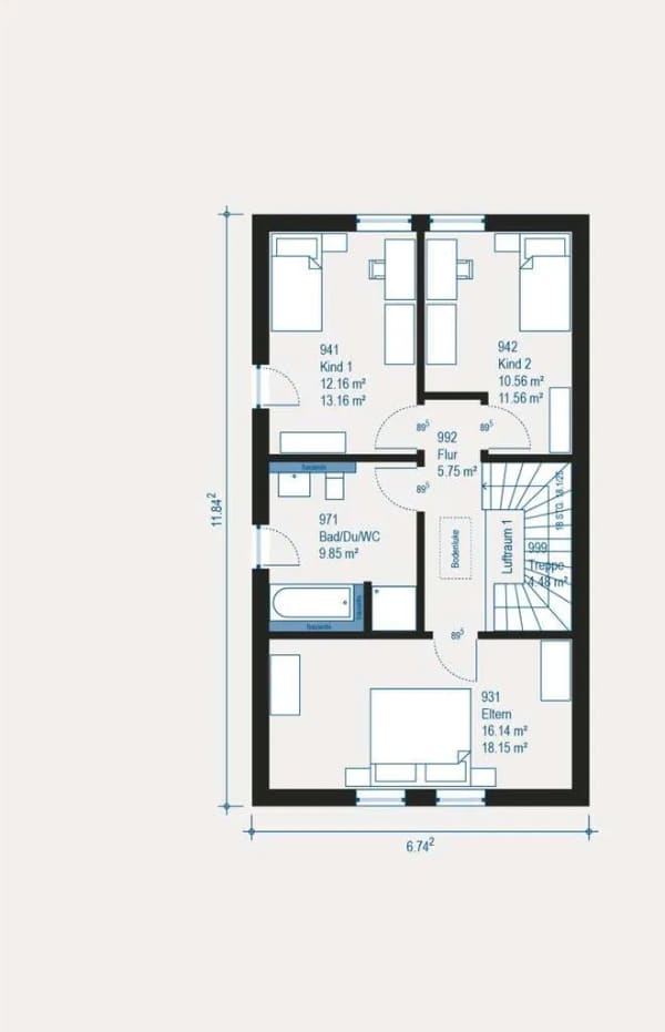 Immobilie in Langerringen - 4 Moderne Doppelhaus-Hälften HAUS 1 - viel Raum und stilvolle Architektur inkl. Grundstück! - Bild 3