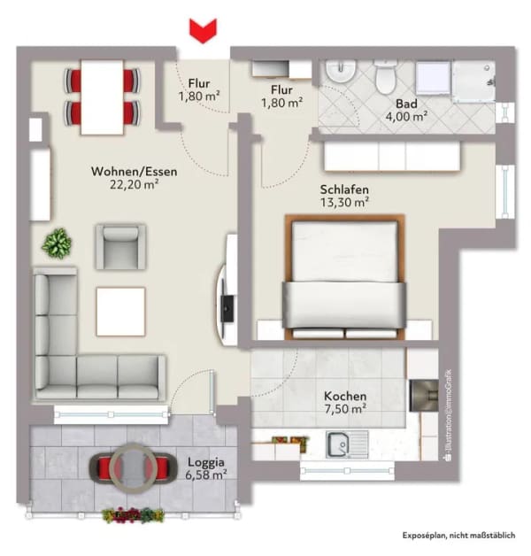 Immobilie in Mellrichstadt - 2-Zimmer-Erdgeschosswohnung in 97638 Mellrichstadt - Bild 1