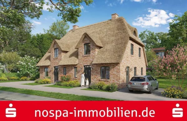 Immobilie in Vollerwiek - Ihr neues Zuhause direkt am Meer: Neubau-Doppelhaushälften unter Reet auf der Halbinsel Eiderstedt - Bild 0