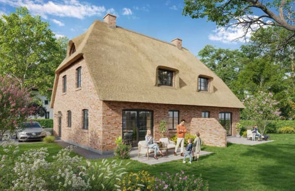 Immobilie in Vollerwiek - Ihr neues Zuhause direkt am Meer: Neubau-Doppelhaushälften unter Reet auf der Halbinsel Eiderstedt - Bild 1