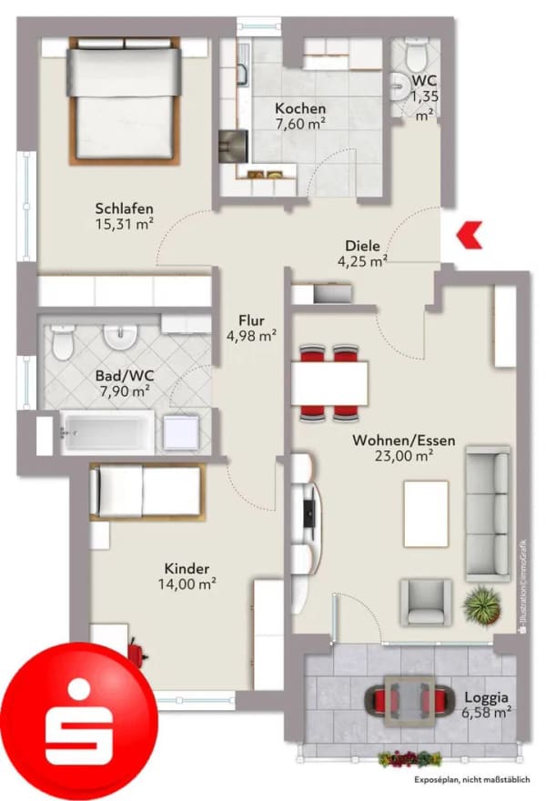 Immobilie in Mellrichstadt - 3-Zimmer-Erdgeschosswohnung in 97638 Mellrichstadt - Bild 0