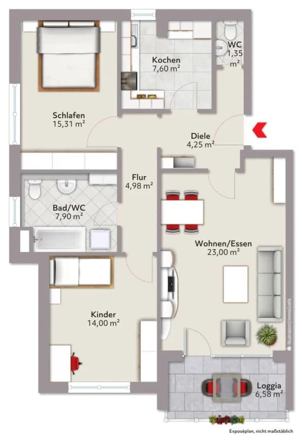 Immobilie in Mellrichstadt - 3-Zimmer-Erdgeschosswohnung in 97638 Mellrichstadt - Bild 1