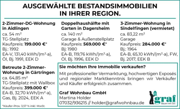 Immobilie in Aidlingen - 2-Zimmer-DG-Wohnung in Aidlingen - Bild 0