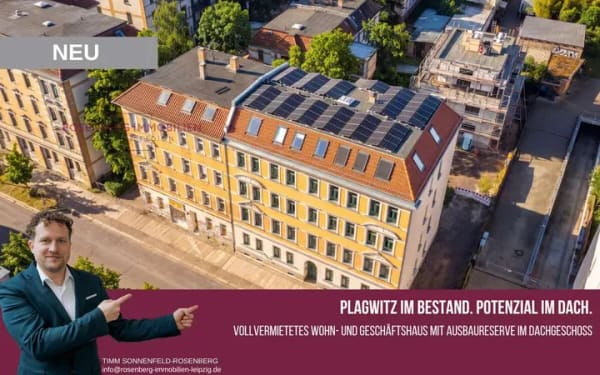 Immobilie in Leipzig - Denkmal-Altbau in Plagwitz: 
vollvermietetes Wohn- & Geschäftshaus mit Potenzial - Bild 0