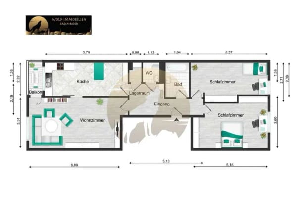 Immobilie in Gaggenau - Kapitalanlage in Gaggenau – gepflegte 3-Zimmer-Wohnung mit Balkon und Aufzug - Bild 4