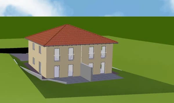 Immobilie in Cham - zwei Doppelhaushälften als Rohbau+ Grundstück zu verkaufen für 499.000 EUR ein Preis in Cham - - Bild 0