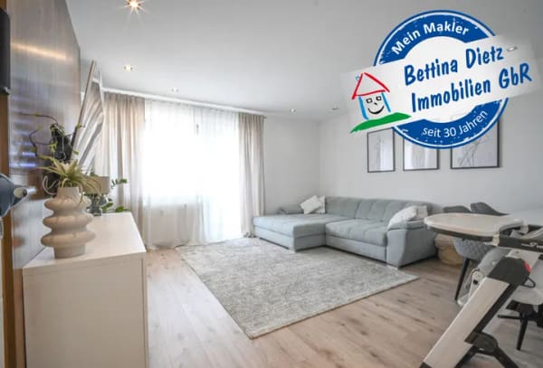 Immobilie in Münster (Hessen) - DIETZ: Gepflegte 3-Zimmerwohnung im 2.OG mit Balkon und PKW-Stellplatz in Münster! - Bild 0