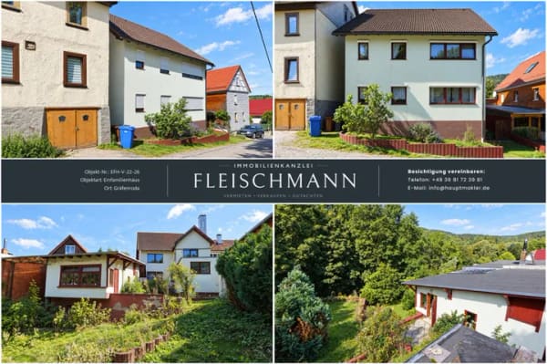 Immobilie in Geratal - Sanierungsobjekt mit zwei Wohneinheiten und Garage in Geratal / OT Dörrberg - Bild 0