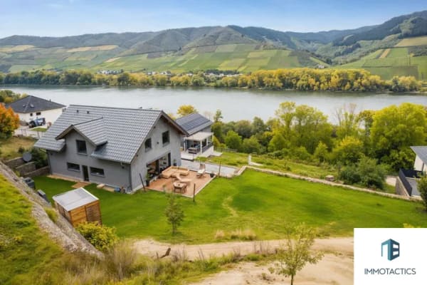 Immobilie in Niederheimbach - Wohnen mit Rheinblick: Luxuriöses KfW-55-Haus mit 283 m² Wohnfläche, Sauna, Kamin und Smart Home! - Bild 0