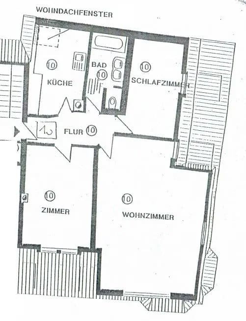 Immobilie in Auerbach/Vogtland - Helle 3-Raumwhg. (opt. 4 Raum) mit Stpl. und Tageslichtbad in Auerbach/V.! - Bild 1