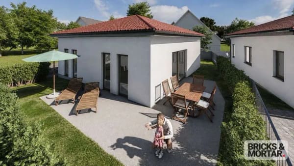 Immobilie in Aletshausen - Ebenerdiges Wohnen im Grünen – barrierearmer Neubau nach KfW-Effizienzhaus-55-Standard - Bild 1