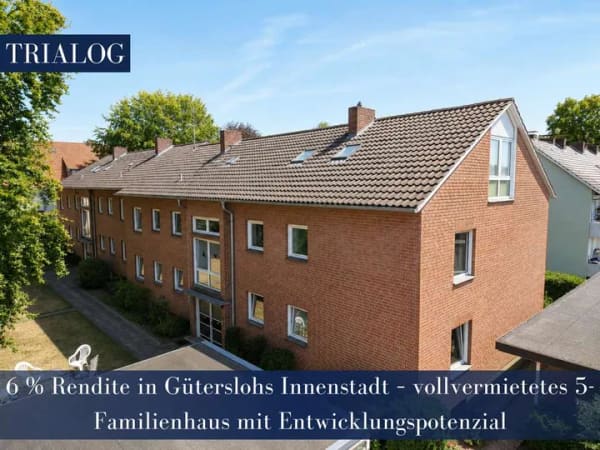 Immobilie in Gütersloh - 6 % Rendite in Güterslohs Innenstadt – vollvermietetes 5-Familienhaus mit Entwicklungspotenzial - Bild 0
