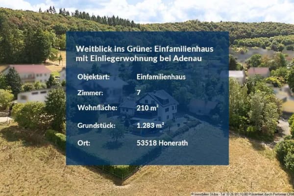 Immobilie in Adenau - Weitblick ins Grüne: Einfamilienhaus aus 2002 mit Einliegerwohnung bei Adenau - Bild 1
