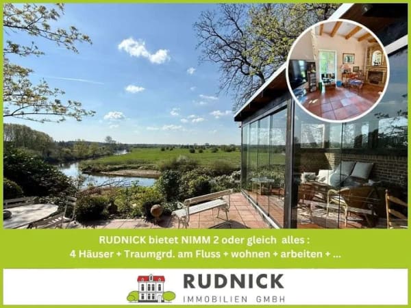 Immobilie in Essel - RUDNICK bietet WASSERGRUNDSTÜCK mit WEITBLICK + Fachwerk + ggf. OPTION weitere Grundstücke / Häuser - Bild 0
