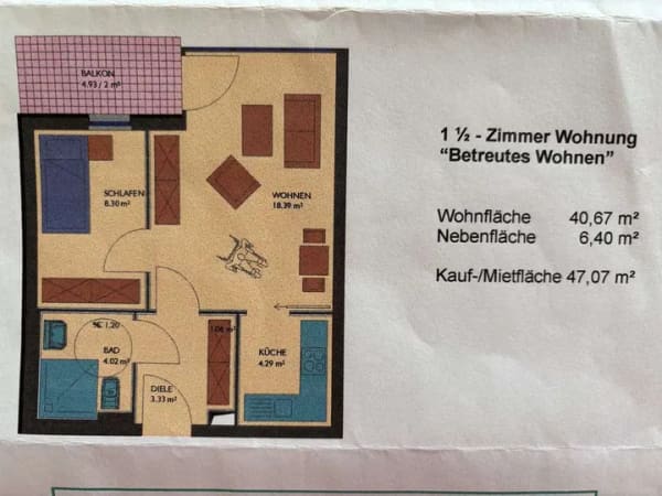 Immobilie in Münchberg - Provisionsfreie 2-Zimmer-Wohnung mit Balkon in Seniorenwohnanlage - Bild 2