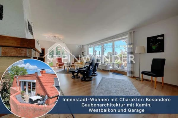 Immobilie in Oldenburg in Holstein - Innenstadt-Wohnen mit Charakter: Besondere Gaubenarchitektur mit Kamin, Westbalkon und Garage - Bild 0