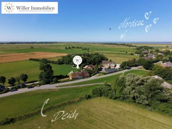 Immobilie in Simonsberg - Ihr Domizil am Deich – Haus mit Stall, der Nordsee ganz nah! - Bild 0