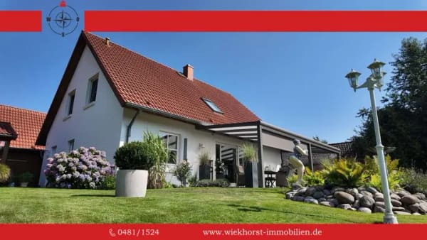 Immobilie in Hennstedt - Exklusives Zuhause nahe Eider & Nordsee - Hochwertig ausgestattet mit atemberaubenden Gartenparadies - Bild 1