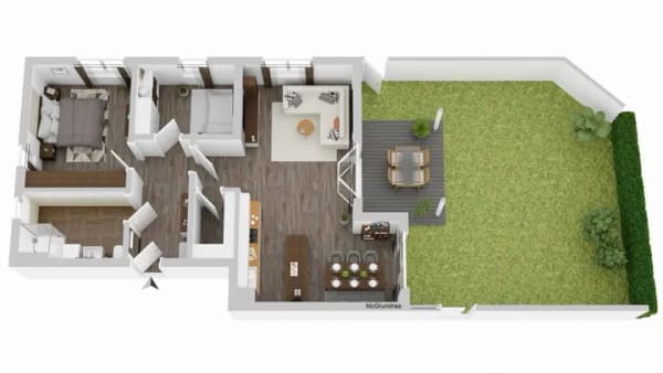 Immobilie in Stephansposching - 3-Zimmer-Wohnung mit Terrasse und Garten Nähe  BMW-Werk Straßkirchen zu verkaufen - Bild 3