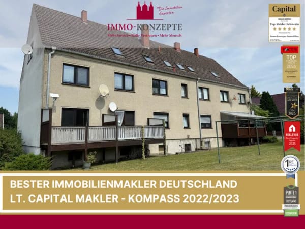 Immobilie in Crivitz - Kapitalanleger oder Selbstnutzer - Moderne 3-Raum-Wohnung mit Balkon in Crivitz - Bild 0