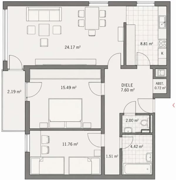 Immobilie in Grassau - 3-Zi. Erdgeschoss-Wohnung mit Balkon, sofort beziehbar - Bild 1