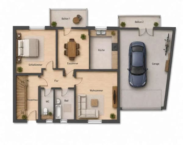 Immobilie in Westerkappeln - ‼️2-Familienhaus am Hollenbergs Hügel – modernisiert, mit sensationellem Garten & tollem Ausblick‼️ - Bild 3