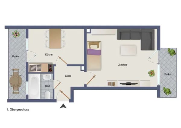 Immobilie in Darmstadt - 1-Zimmer-Wohnung in begehrter Lage    - Bild 1
