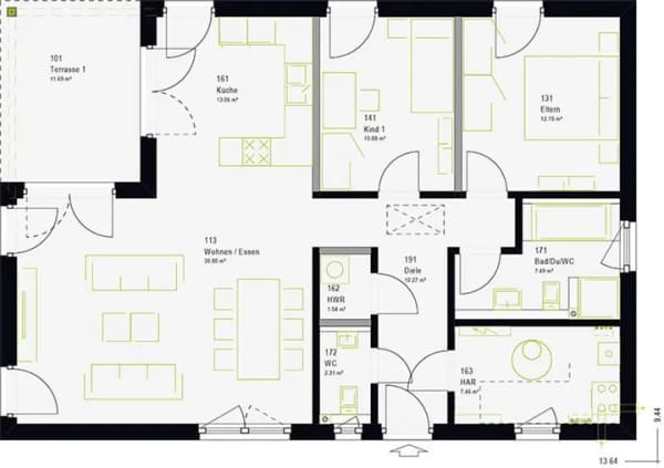 Immobilie in Dorfhain - Für die Zukunft geplant in Dorfhain: Alterssitz 108m² | maximale Planbarkeit & Wärmepumpe - Bild 4