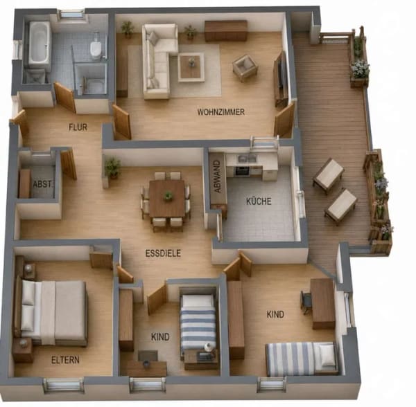 Immobilie in Freising - Über den Dächern von Freising – großzügige 4-Zimmer-Wohnung mit Balkon & Tiefgarage - Bild 4