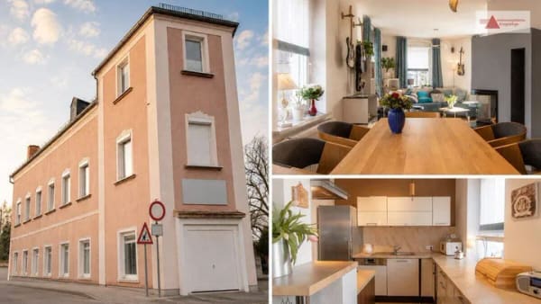 Immobilie in Lichtenstein/Sachsen - Gepflegtes Zweifamilienhaus mit Gewerbeeinheit/Büro, Balkon & Garten in Lichtenstein bei Zwickau - Bild 0