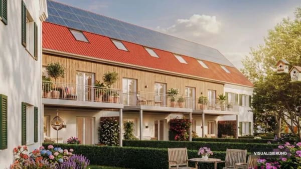 Immobilie in Hiltenfingen - Einheit 2 - Reihenhaus in Landhausoptik mit Garten & Doppelgarage | KfW-40-QNG, Baubeginn erfolgt - Bild 1