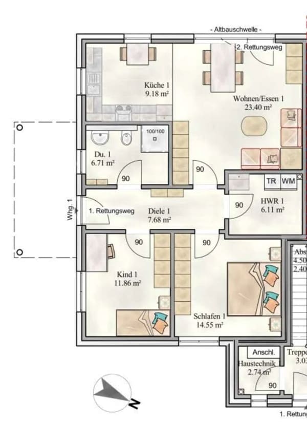 Immobilie in Winnemark - Zwischen Feldern und Förde – Stilvolle Wohnung nahe der Schlei (Whg.1) - Bild 1