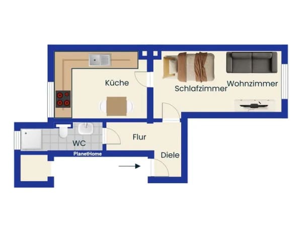 Immobilie in Lüdenscheid - Vermietete 2-Zimmer-Etagenwohnung mit ca. 40 m² – attraktive Kapitalanlage in Lüdenscheid - Bild 3