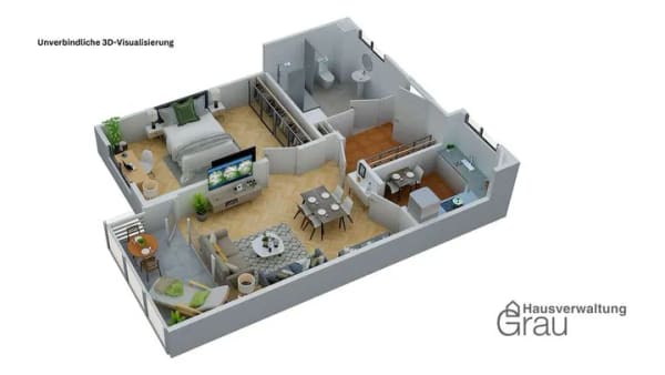 Immobilie in Putzbrunn - Barrierefreie Senioren-Wohnung mit 61 qm (vermietet) – Betreutes Wohnen in schöner Park-Residenz - Bild 2