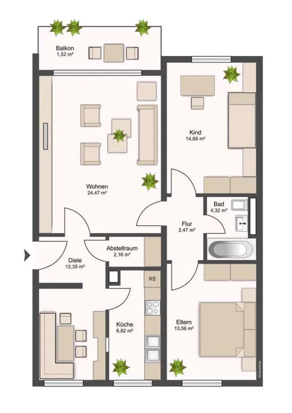Immobilie in Grafing bei München - Großzügige 3-Zimmer-Wohnung mit Westbalkon im Herzen von Grafing - Bild 4