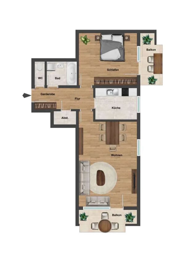 Immobilie in Isny im Allgäu - NEU - Charmante 2-Zimmer-Wohnung mit großzügigem Sonnenbalkon und Garagenstellplatz in Isny im Allgä - Bild 0